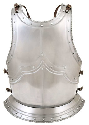 Gotisk torso och ryggplatta harnesk i 1,2 mm stål