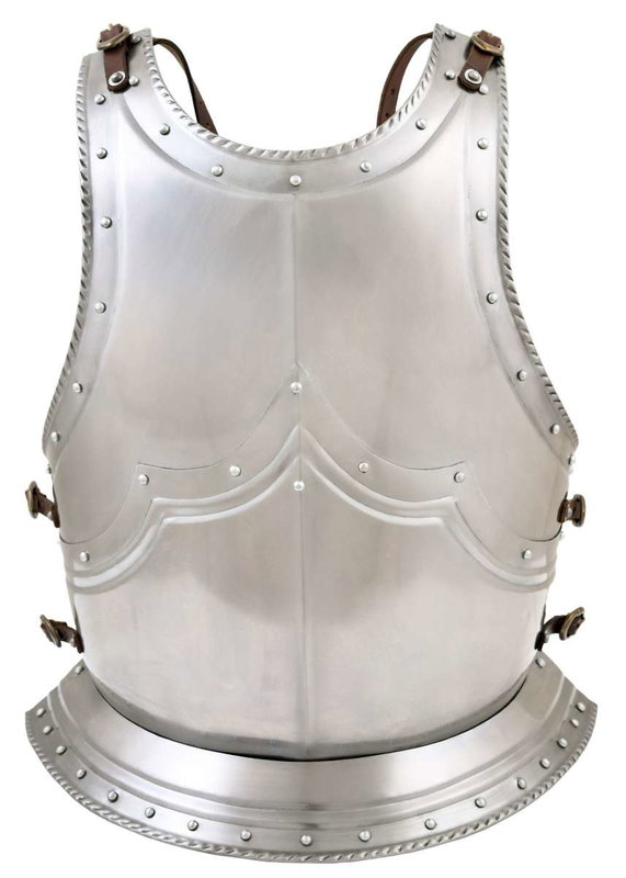 Gotisk torso och ryggplatta harnesk i 1,2 mm stål
