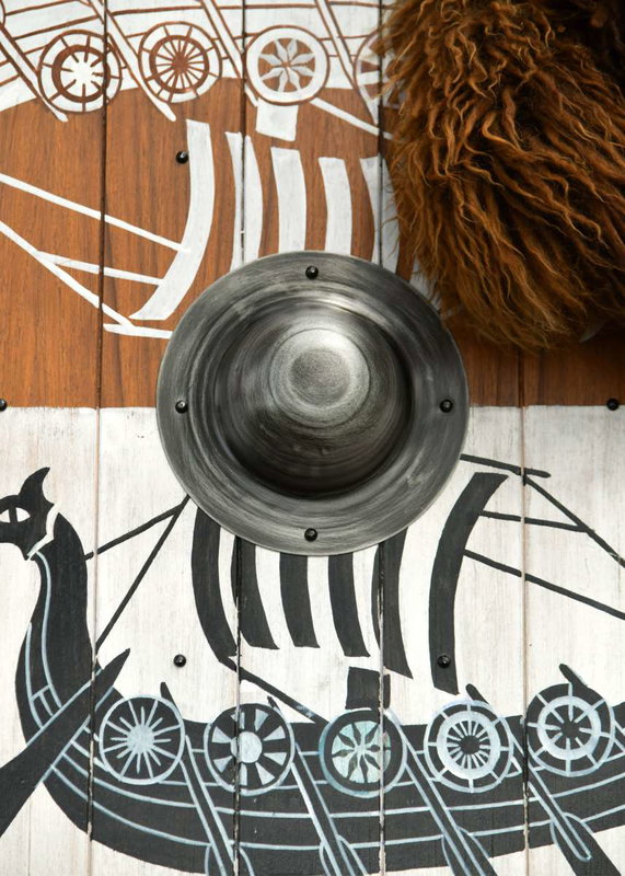 Viking Shield 'Draken - Dragon Ship' with Rawhide Edging, 80 cm