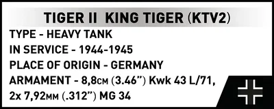 COBI-2686 Tiger II King Tiger (KTV2) WWII - Skala 1:28