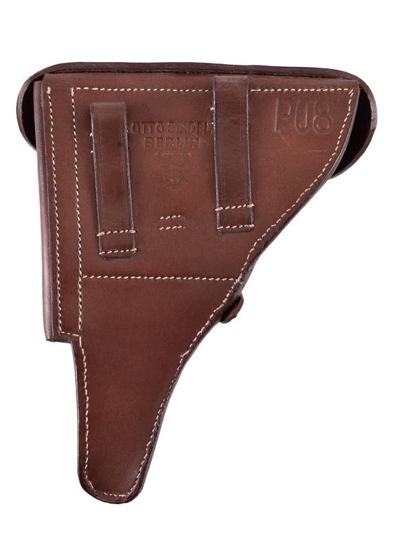 Pistolhölster Luger P08 Med Brunt Läder - Wehrmacht Stämpel