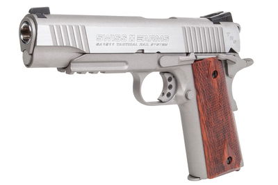 Swiss Arms P1911 Stainless Full Metal 4,5mm Co2 Pistol - Blowback