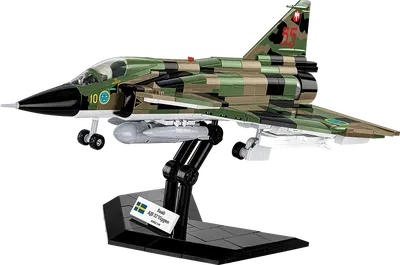 Cobi-5911 Saab AJS37 Viggen stridsflygplan med Tre kronor märkning - 910 byggblock