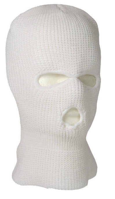 Vit skyddshuva (Balaclava)