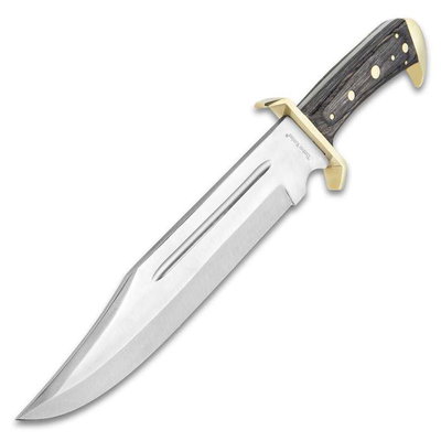 Western Outlaw stor Bowie kniv med läderslida