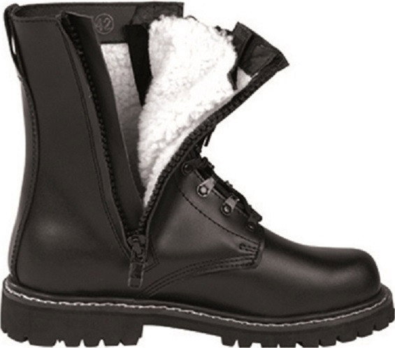 BUNDESWEHR ARMÉ KÄNGOR I LÄDER MED SIDE-ZIP - FODRADE
