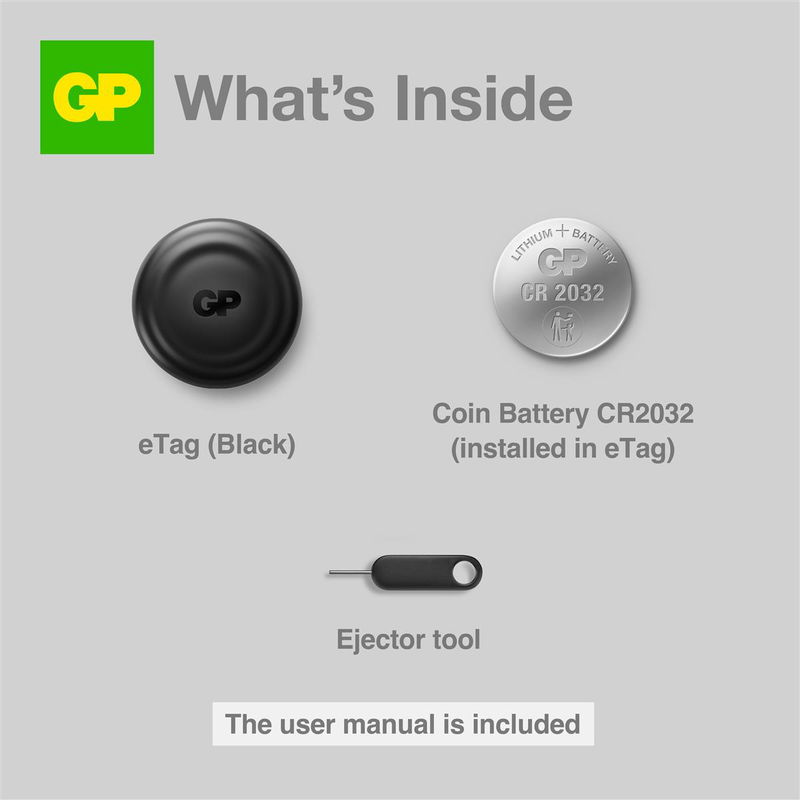 GP eTag Smart Tracker - Black