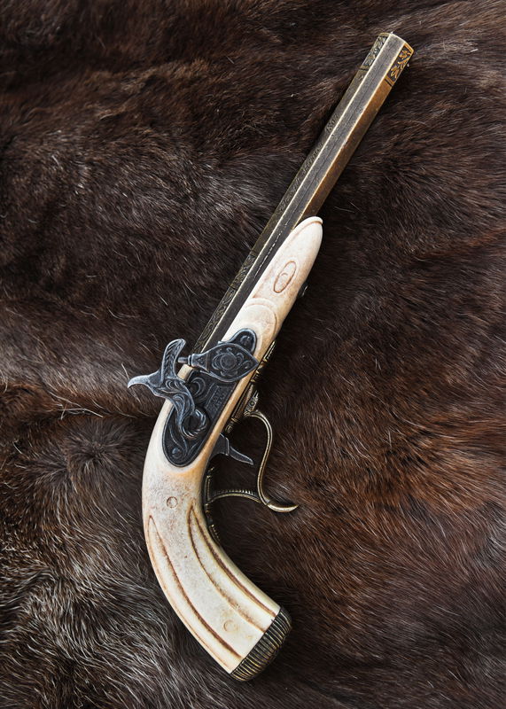 Joseph Kirner 1807 Slagverkspistol med Elfenben - Vacker Replika