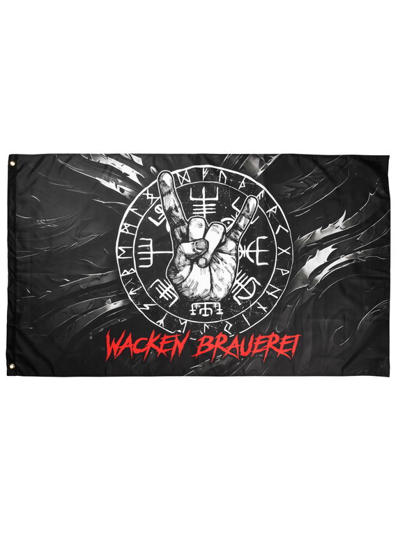 Wacken Bryggeri Flagga Vegvisir, 90 x 150 cm