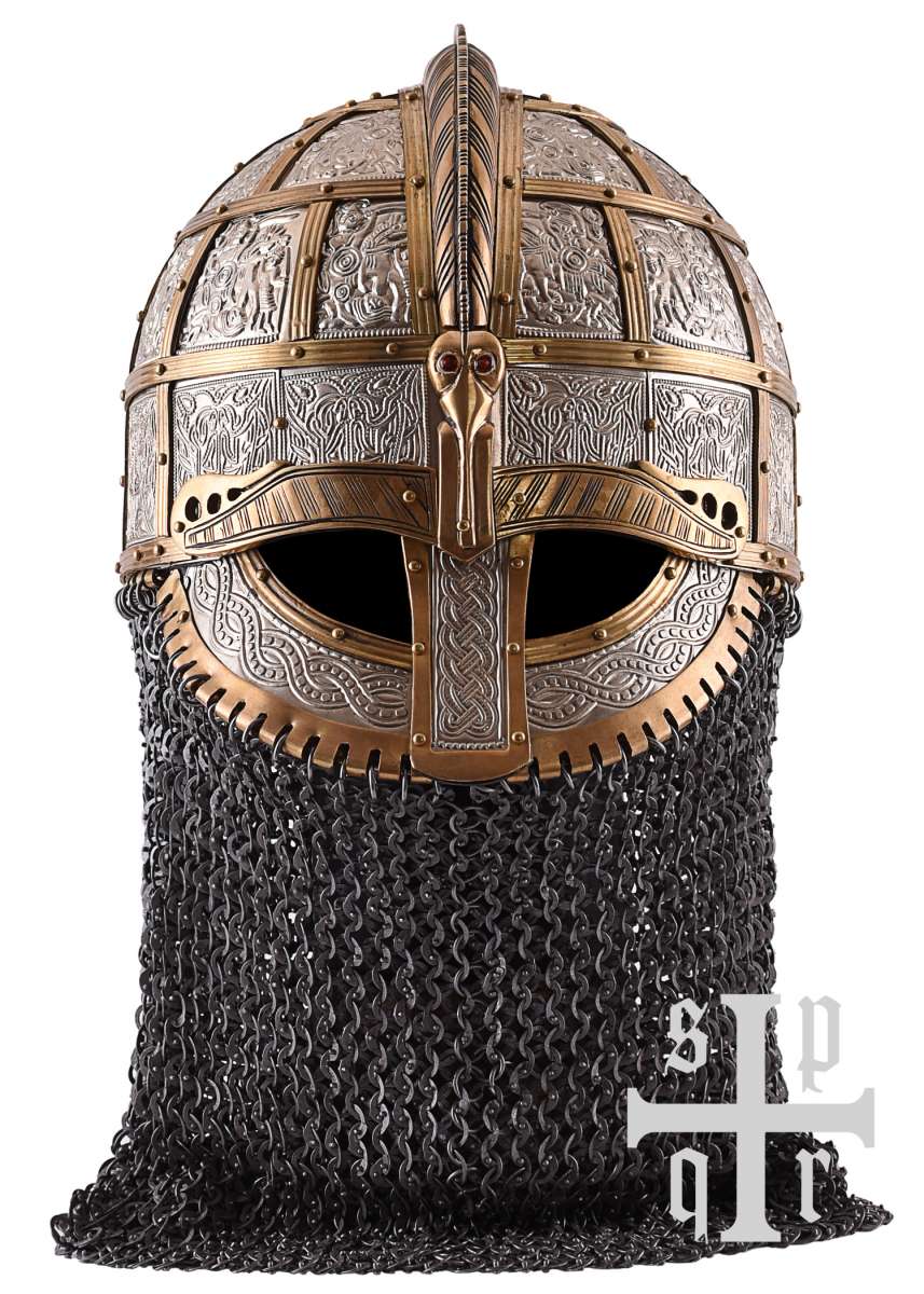 Valsgärde 8 exklusiv Vikingahjälm i mässing & stål
