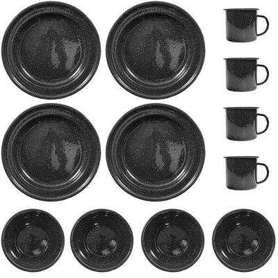 Mil-Tec Svart Western 12- Delars Matbords Set