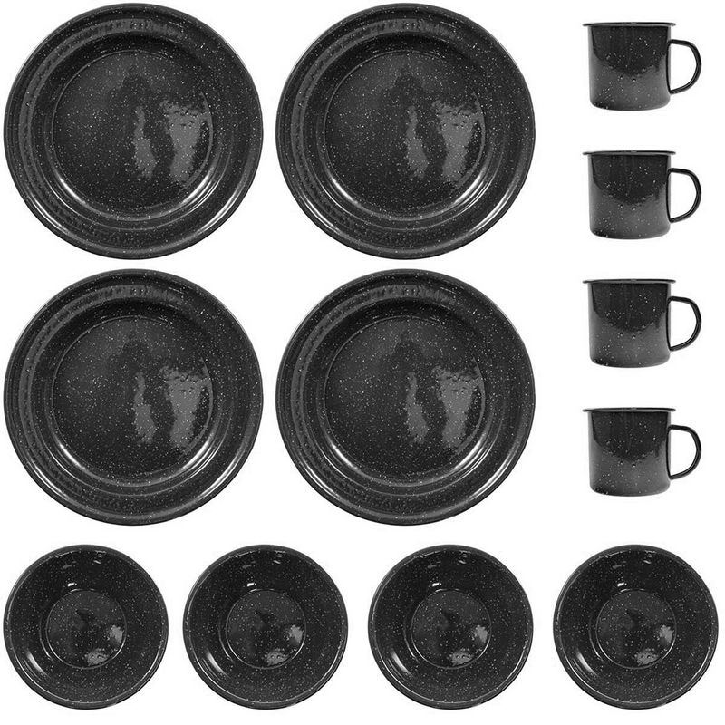 Mil-Tec Svart Western 12- Delars Matbords Set