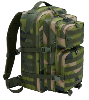 M90 Assault Ryggsäck Svenskt Cammo + 1st svensk militärflagga