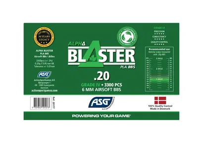 Alpha Blaster PLA BBs, 0.20g, 3300 st