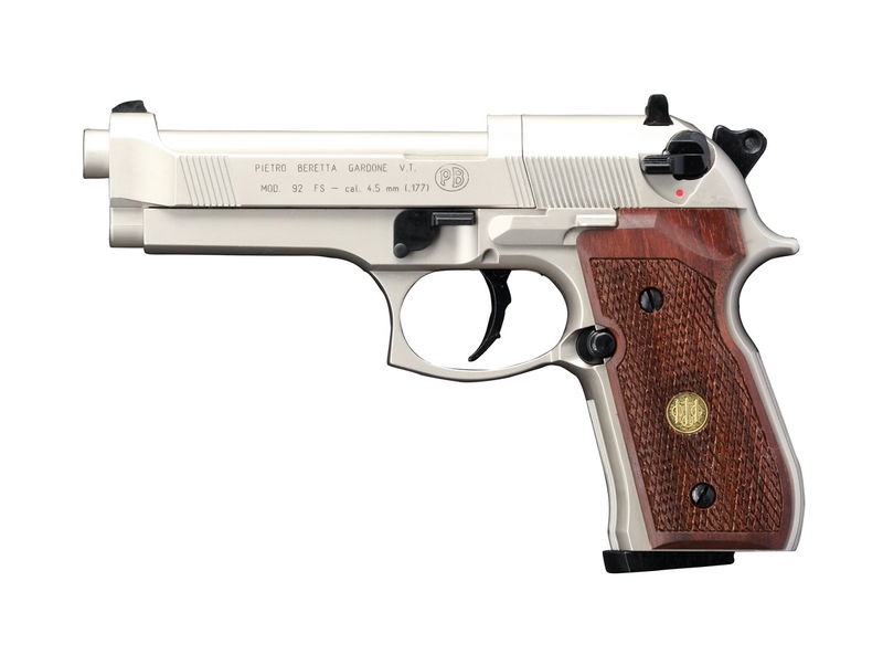 Beretta M92 FS Co2 Pistol Silver Med Trägrepp 4,5mm Diabol (Licensfri)