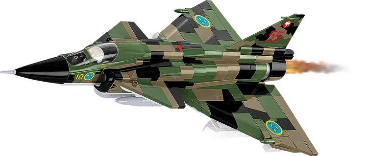Cobi-5911 Saab AJS37 Viggen stridsflygplan med Tre kronor märkning - 910 byggblock