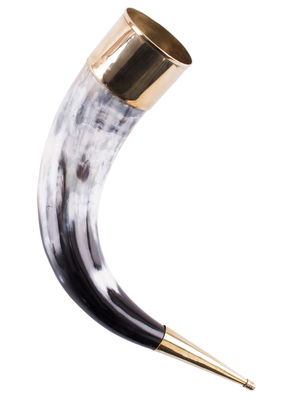 Vikingahorn med Mässingsbeslag och Stativ
