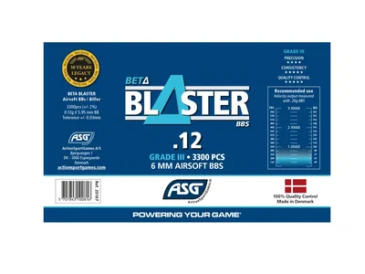 Beta Blaster BBs, 0.12g, 3300 st
