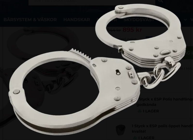 ESP police handcuffs with holster