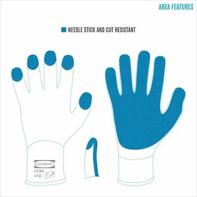 GRANBERG 7000 Stickskyddshandskar - Skyddar Mot Sprutor och Kanyler
