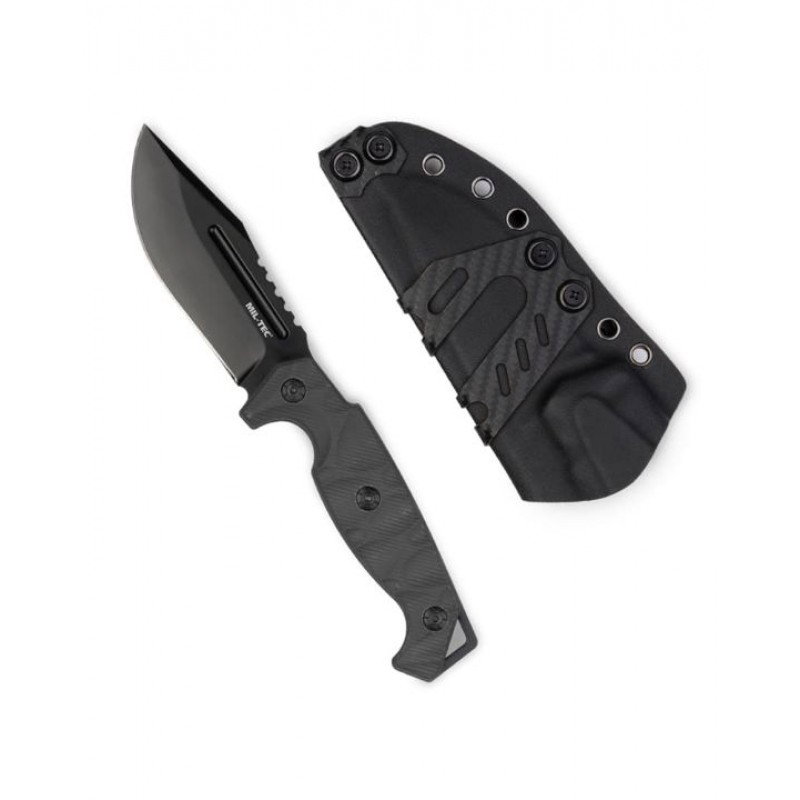 Mil-Tec Svart G10 Fältkniv med Kydex Hölster