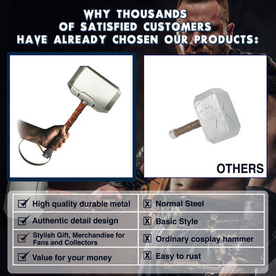 Thor - Mjolnir 1:1 Skala Film Replika Inkl Ställ