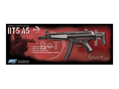B&T 5 A5, AEG - MP5 Airsoft automatgevär (k-pist) i ett komplett kit