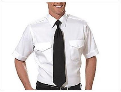 Vit pilotskjorta med axelklaffar - 2 pack - kort ärm