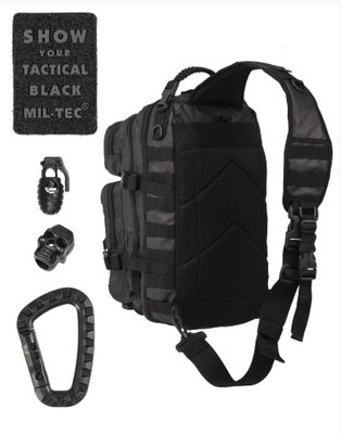 Taktisk Assault svart ryggäck med sling - 25 liter