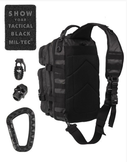 Taktisk Assault svart ryggäck med sling - 25 liter