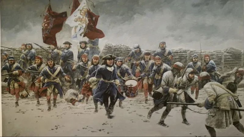 Svensk Infanteri Karoliner Officers Värja m/1700 - Carolus Rex + Narva poster