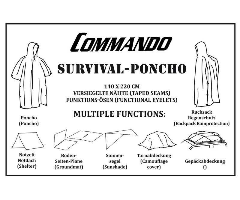 Survival Rain ponco