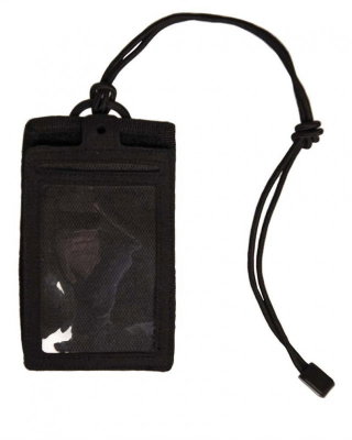 SVART ID KORTS HÅLLARE I CORDURA MED HALSREM