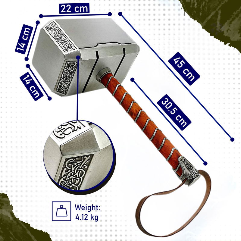 Thor - Mjolnir 1:1 Skala Film Replika Inkl Ställ