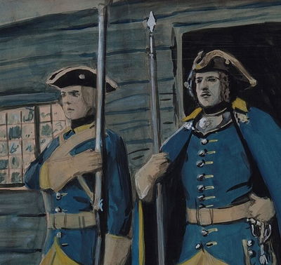 Karoliner Trekantshatt -  Bars av Karl XIIs Manskaps Soldater