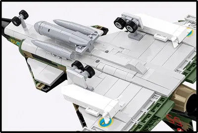 Cobi-5911 Saab AJS37 Viggen stridsflygplan med Tre kronor märkning - 910 byggblock