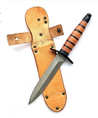 Tjeckisk militärkniv med Läderslida