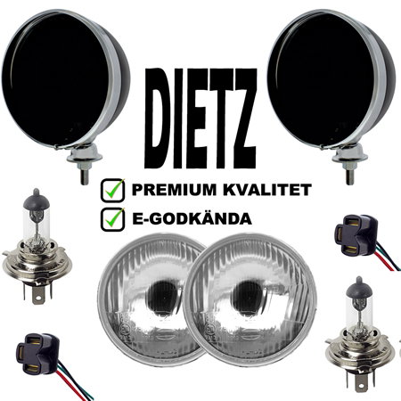 Dietz lampor 7" Krom PREMIUM