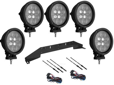 5st LED Extraljus 60W + Rally fäste + kabelsats och stag