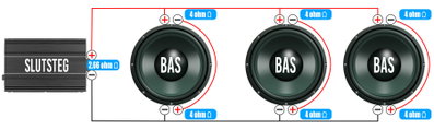 3 basar 2x4ohm