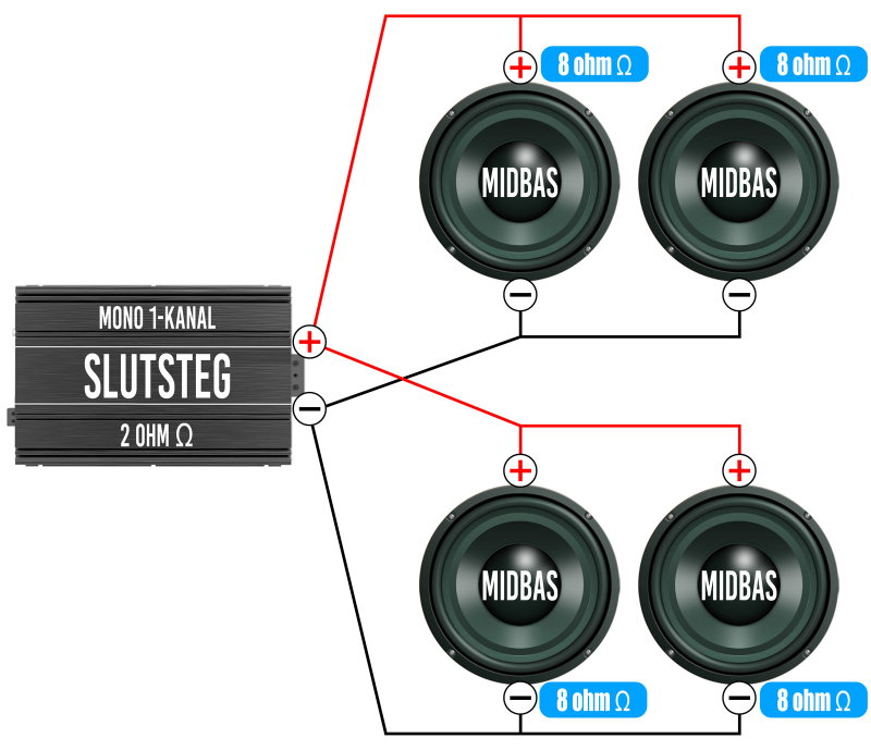 4st Midbasar 8ohm