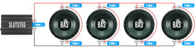4 basar 2x2ohm