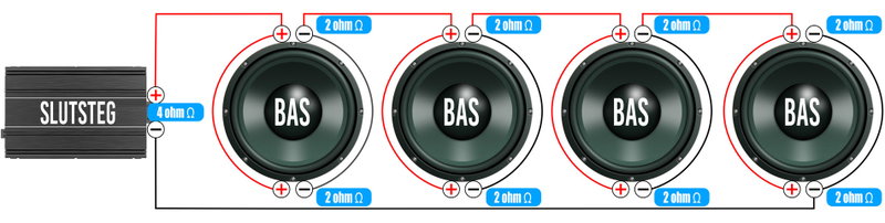 4 basar 2x2ohm