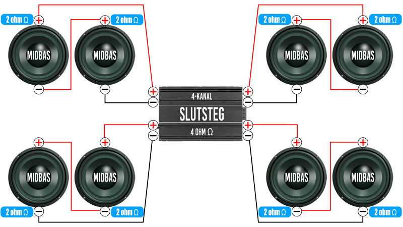 8st Midbasar 2ohm