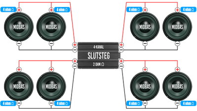 8st Midbasar 4ohm