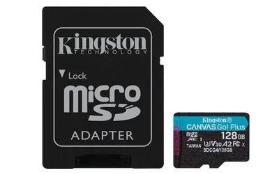 Kingston - 128GB microSDXC Canvas Go Plus Gen4 200MB/s A2 U3 V30 Card + Adapter Kingston - 128GB microSDXC Canvas Go Plus Gen4 200MB/s A2 U3 V30 Card + Adapter