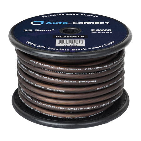 Auto-Connect svart strömkabel OFC 35.5mm²