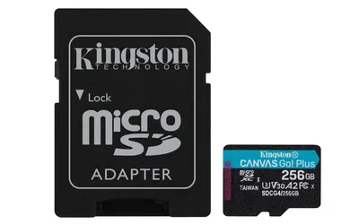 Kingston - 256GB microSDXC Canvas Go Plus Gen4 200MB/s A2 U3 V30 Card + Adapter Kingston - 256GB microSDXC Canvas Go Plus Gen4 200MB/s A2 U3 V30 Card + Adapter