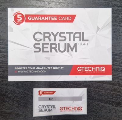 Gtechniq CSL Garantibevis Kort+Dekal