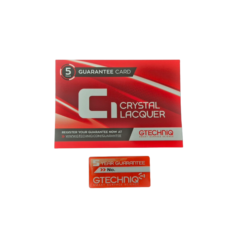 Gtechniq C1 Garantibevis Kort+Dekal